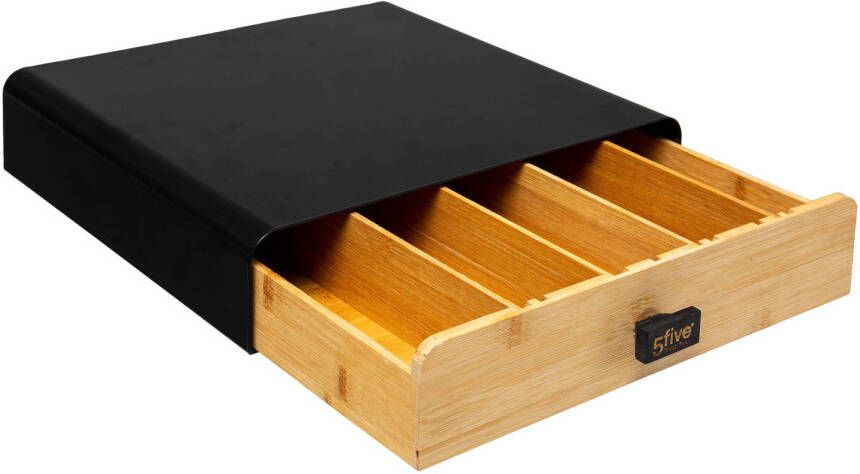 4Goodz Universele Capsulehouder Lade Metaal/bamboe 33x31x7 Cm Zwart