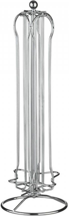 5Five Koffie Cup/capsule Houder/dispenser Zilver Roterend 36 Cups Koffiecuphouders