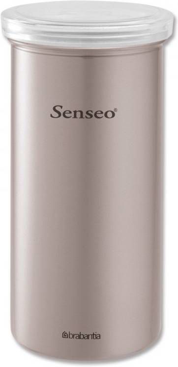 Brabantia voorraadbus voor 18 koffie- en theepads Matt Steel FPP/Transparant