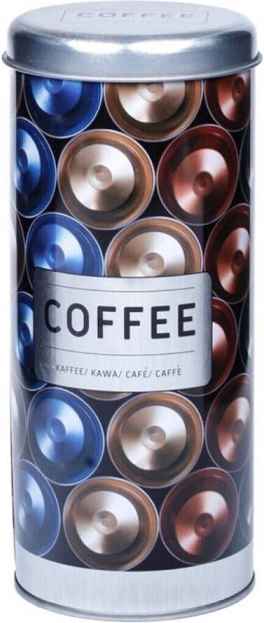Shoppartners Koffie Voorraadbus/bewaarblik Metaal 18 Cm Voorraadblikken