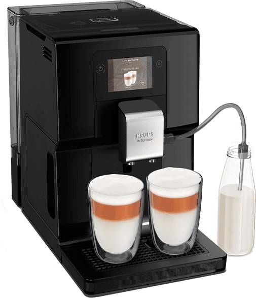 Krups Volautomatisch koffiezetapparaat EA8738 Intuition Preference, inclusief melkreservoir, smartphoneachtig kleuren touchscreen, slim slide technology, intuïtief verlichtingssysteem, 11 dranken, otc systeem