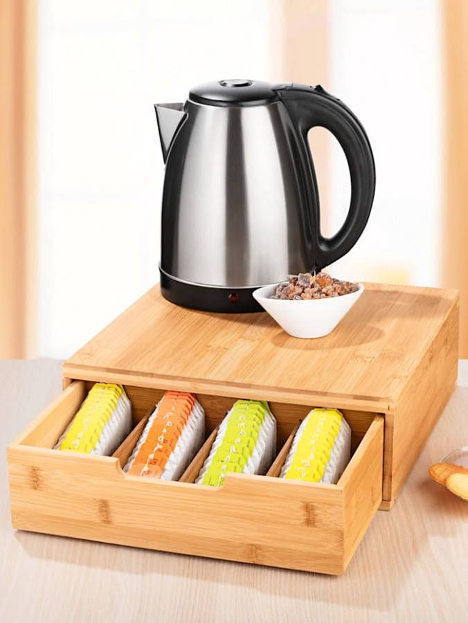 KLiNGEL Koffie -/theedoos Bamboe Bruin